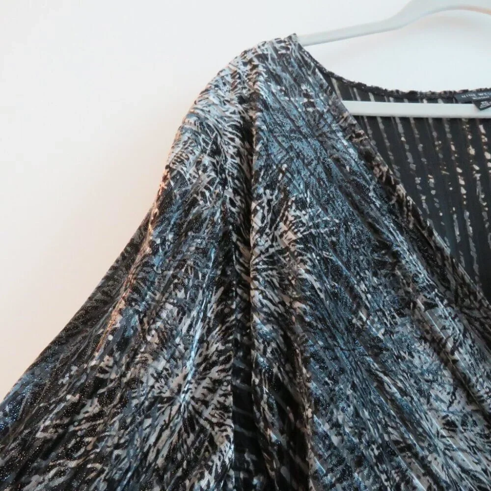 VINTAGE NINE WEST Y2K Velvet Burnout Metallic Babydoll Top Whimsigoth - Size 2X - Picture 6 of 16